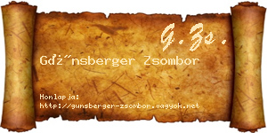Günsberger Zsombor névjegykártya